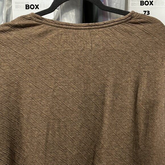 J. Jill sz XL taupe scoop neck cotton textured long sleeve comfy neutral tunic - Picture 3 of 7